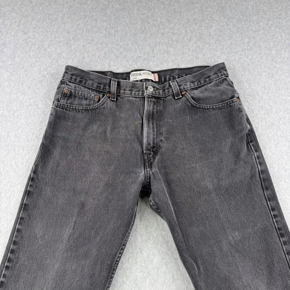 Vintage Levis 505 Jeans‎ Mens Fits 36x29 Black Denim Faded Straight Leg Casual